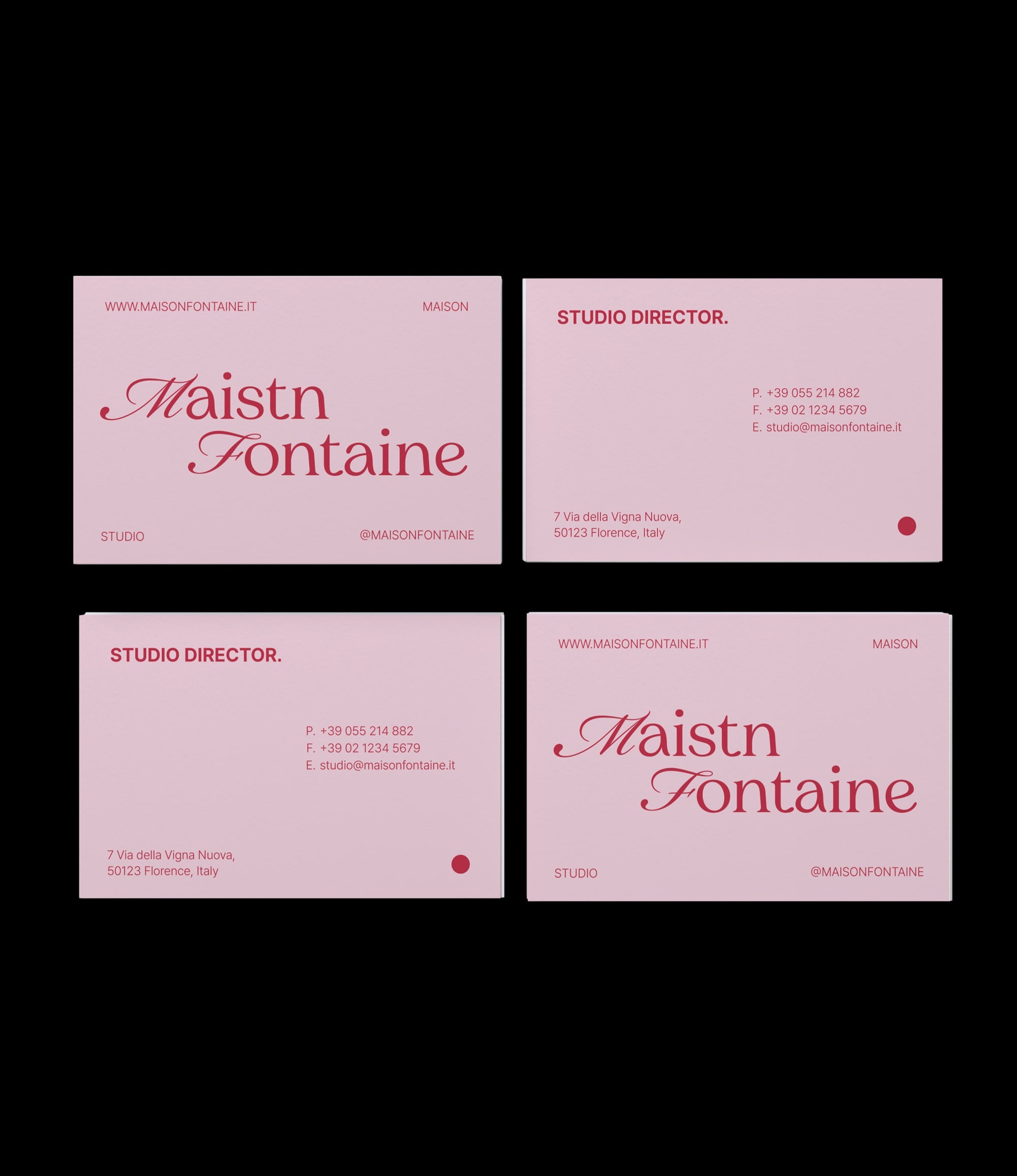 Custom printed beauty studio director business card – elegant design – semi-custom service