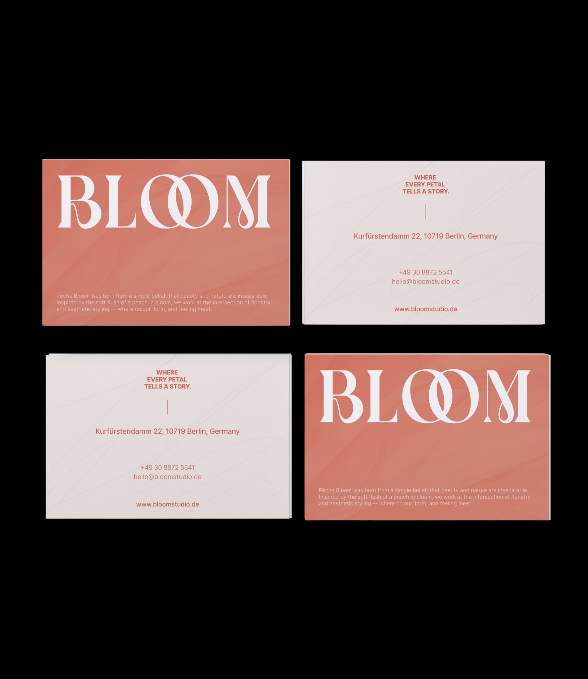 Custom printed florist business card – botanical design – semi-custom service