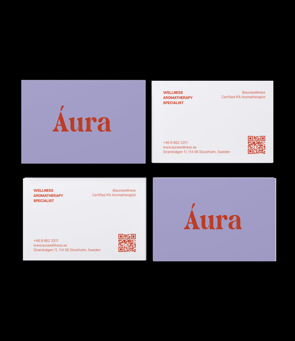 Custom printed wellness aromatherapy business card – soft design – semi-custom service