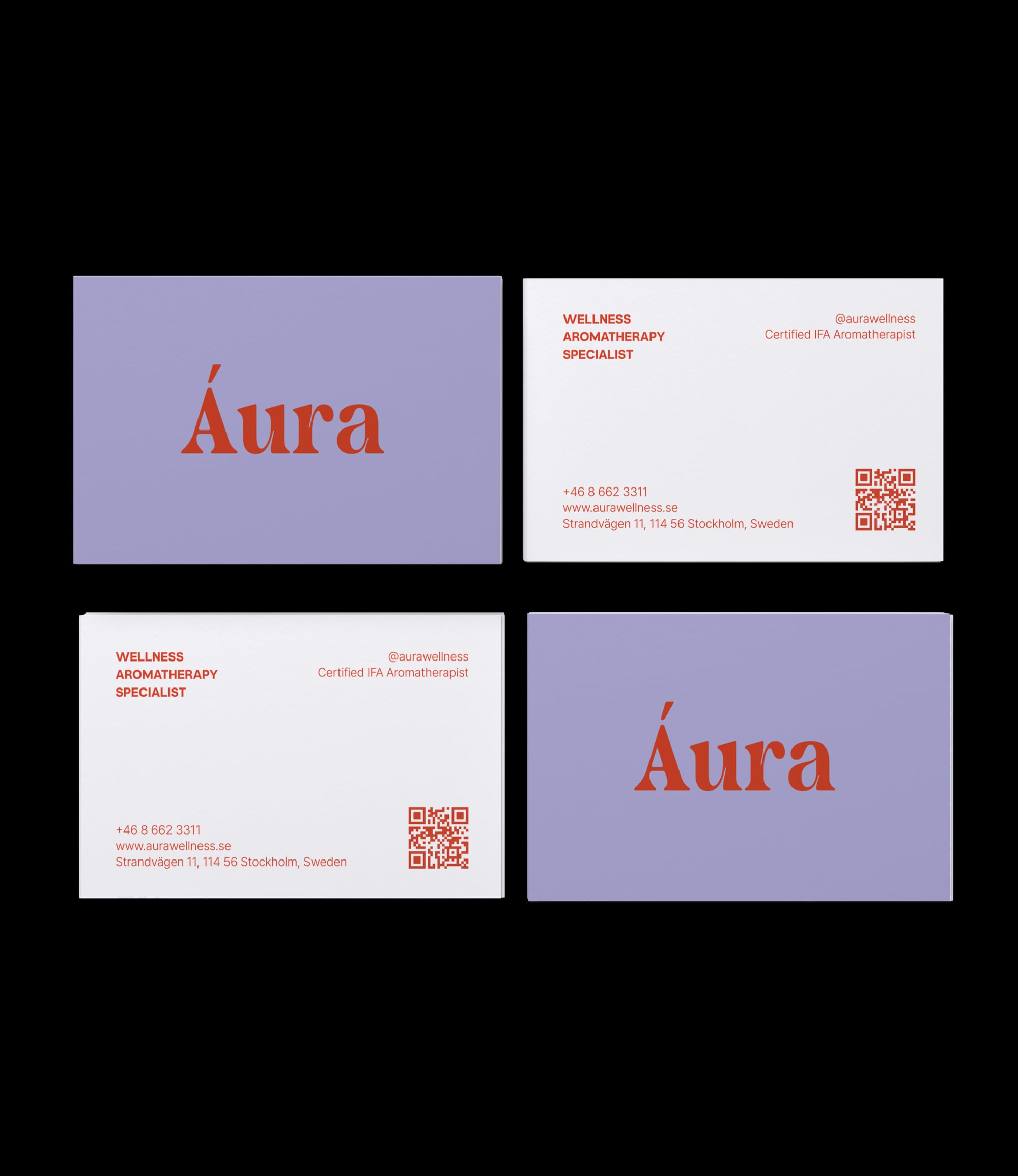 Custom printed wellness aromatherapy business card – soft design – semi-custom service