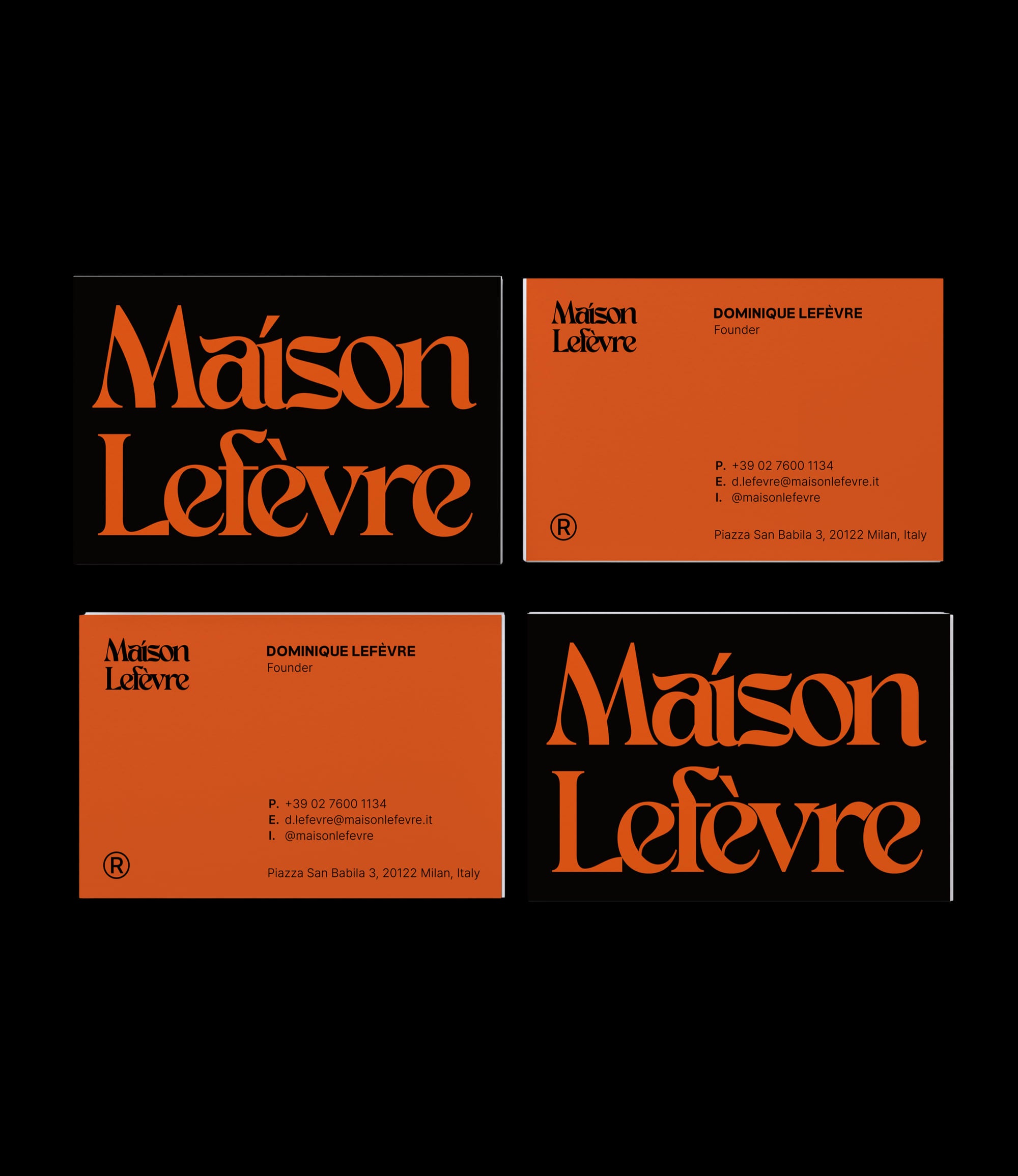 Custom printed fashion designer business card – bold design – semi-custom service