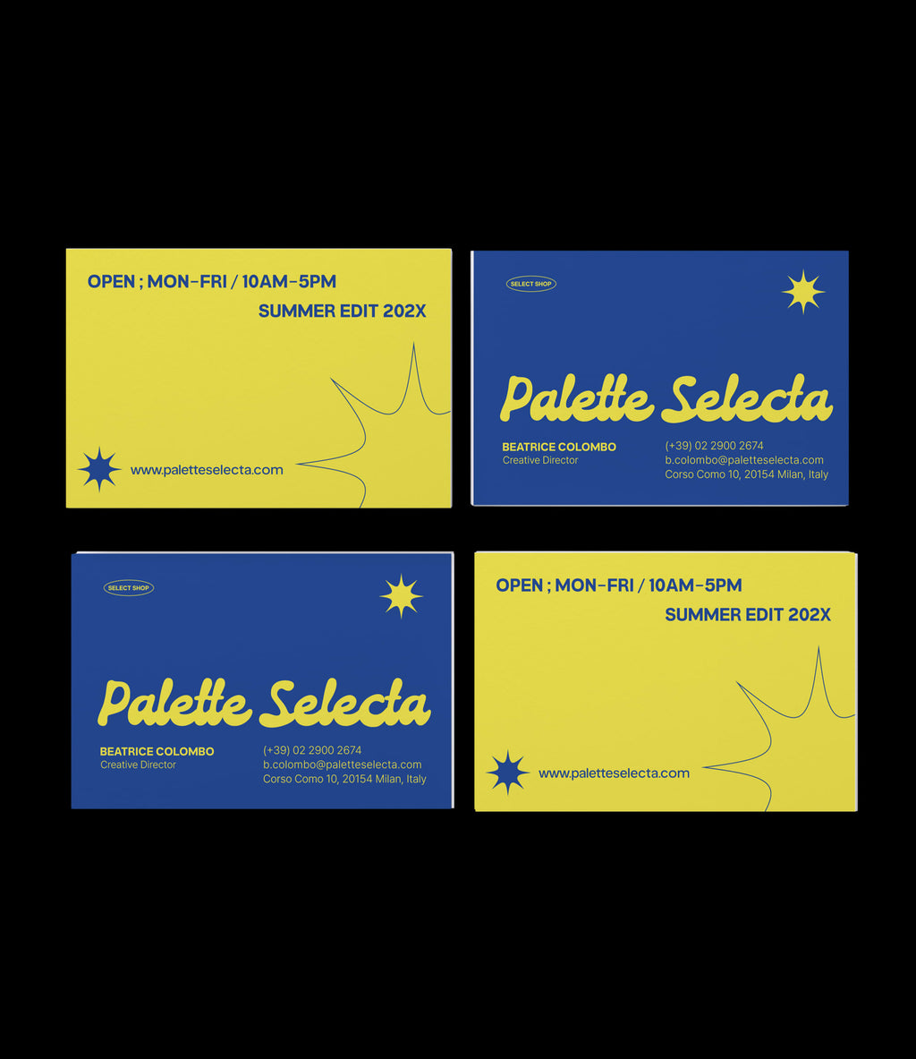 Custom printed select shop business card – colorful design – semi-custom service