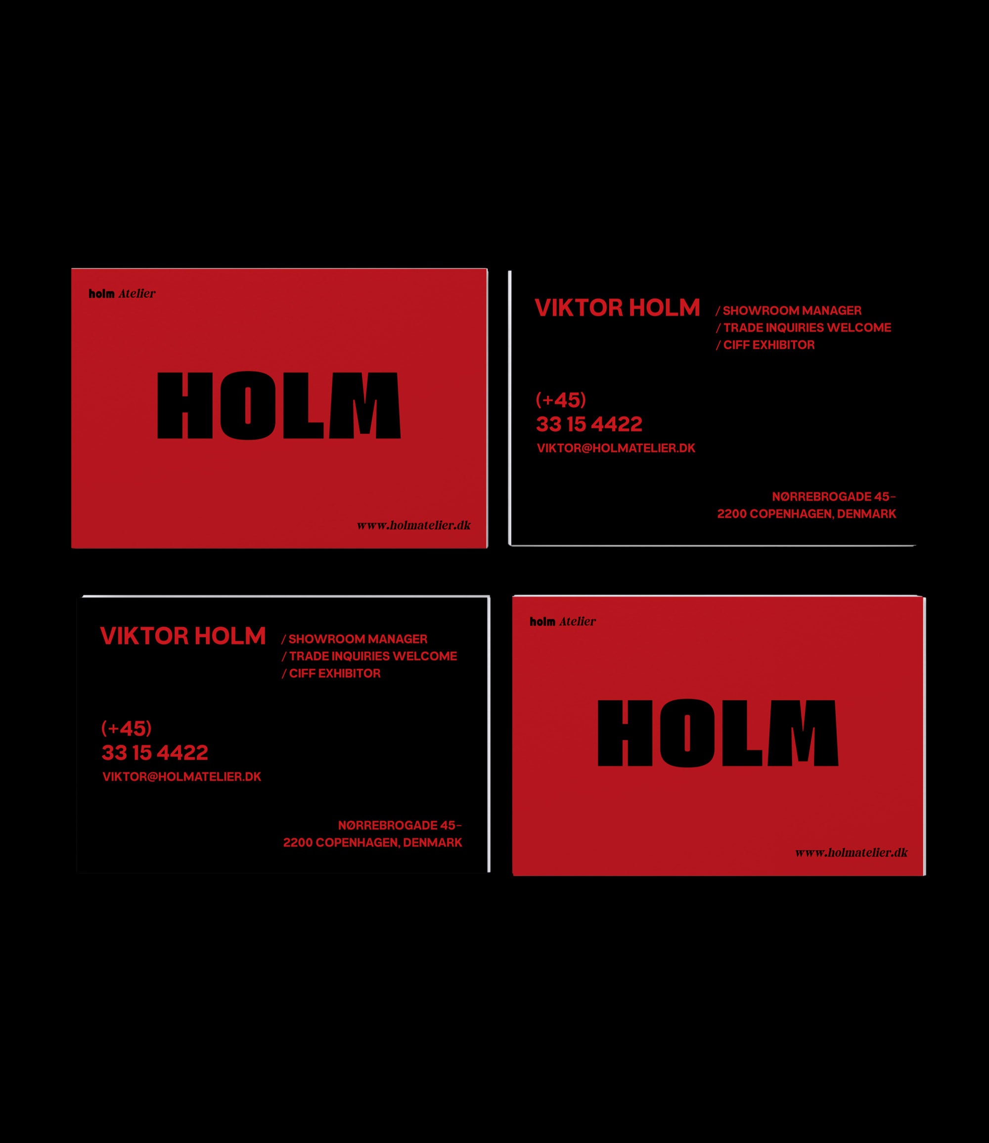 Custom printed fashion showroom business card – editorial design – semi-custom service