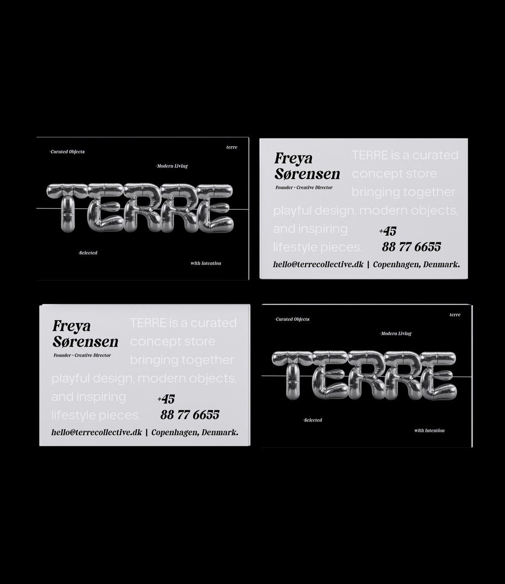 Custom printed concept store business card – earthy design – semi-custom service