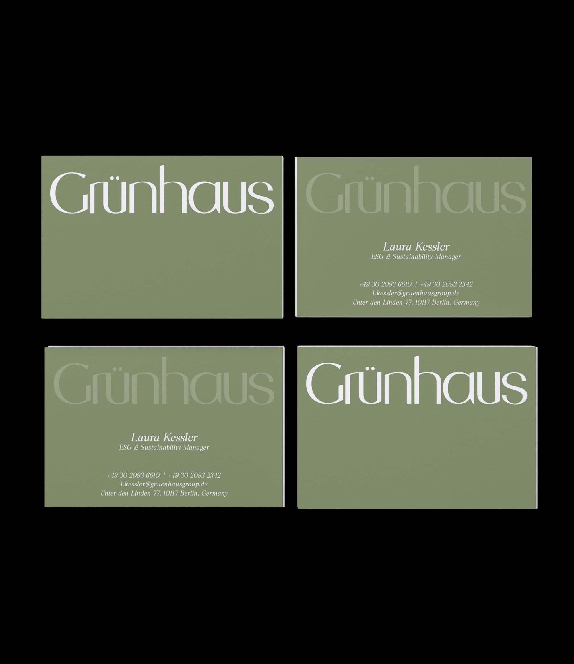 Custom printed sustainability manager business card – corporate design – semi-custom service