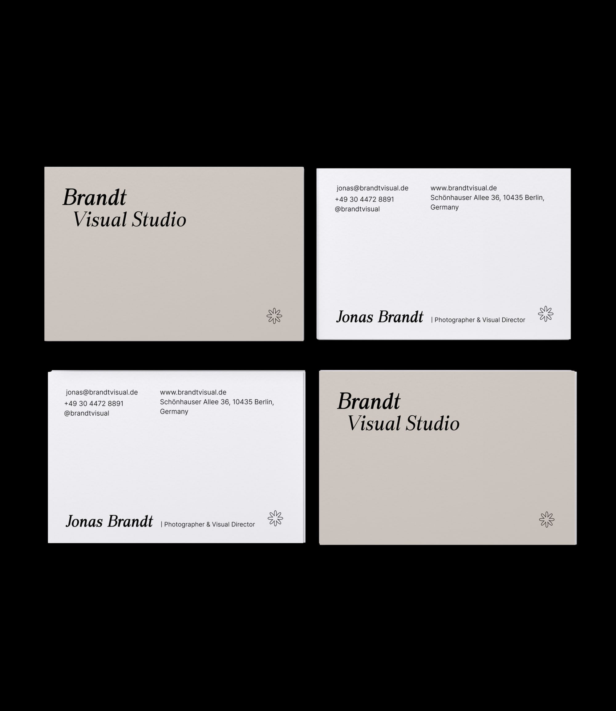 Custom printed photographer business card – dark design – semi-custom service