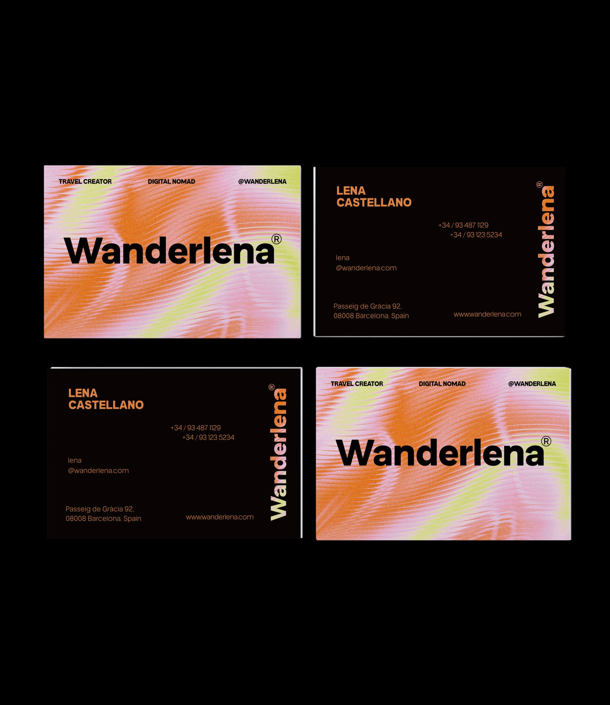 Custom printed travel creator business card – wanderlust design – semi-custom service