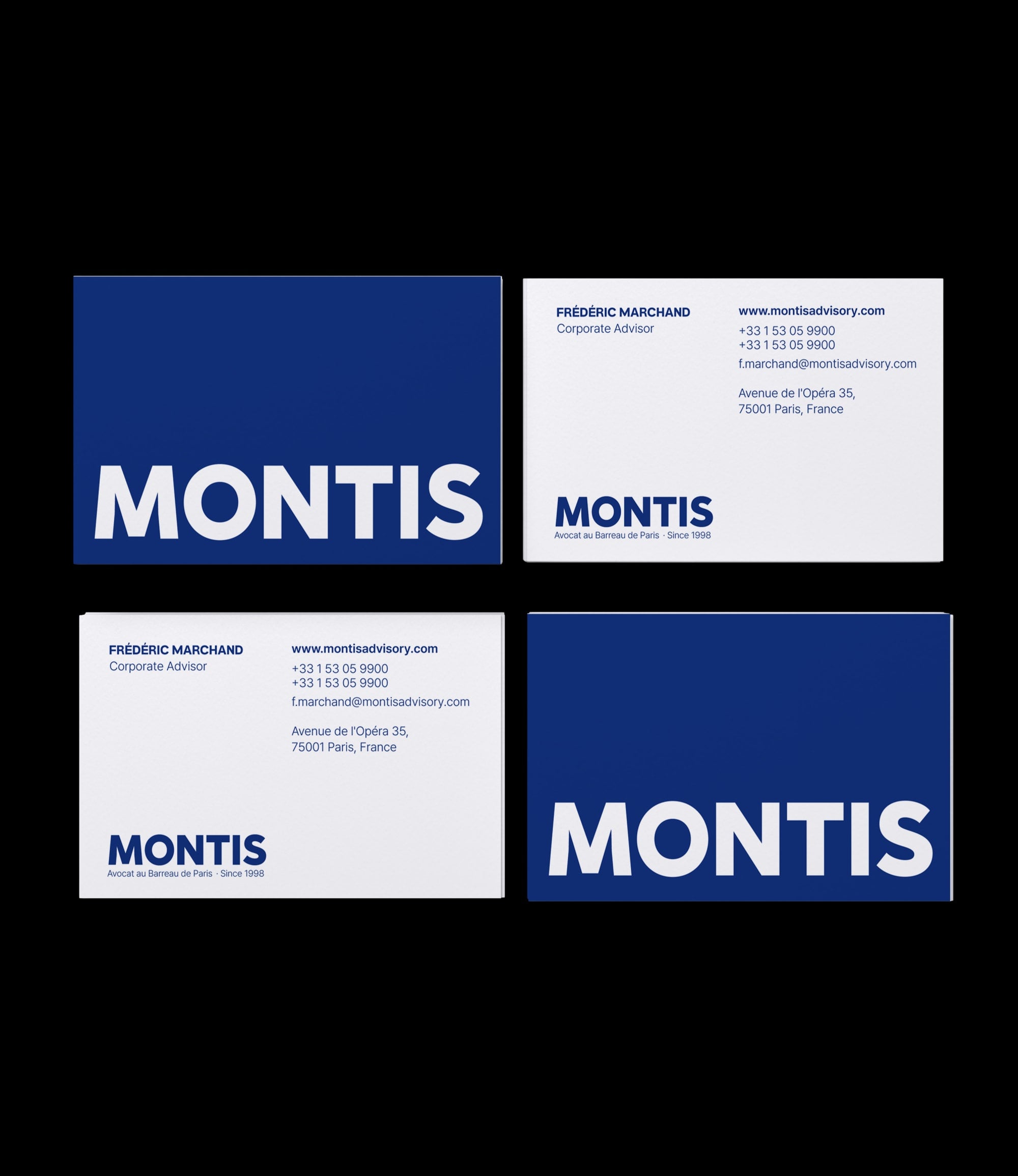 Custom printed corporate advisor business card – premium design – semi-custom service