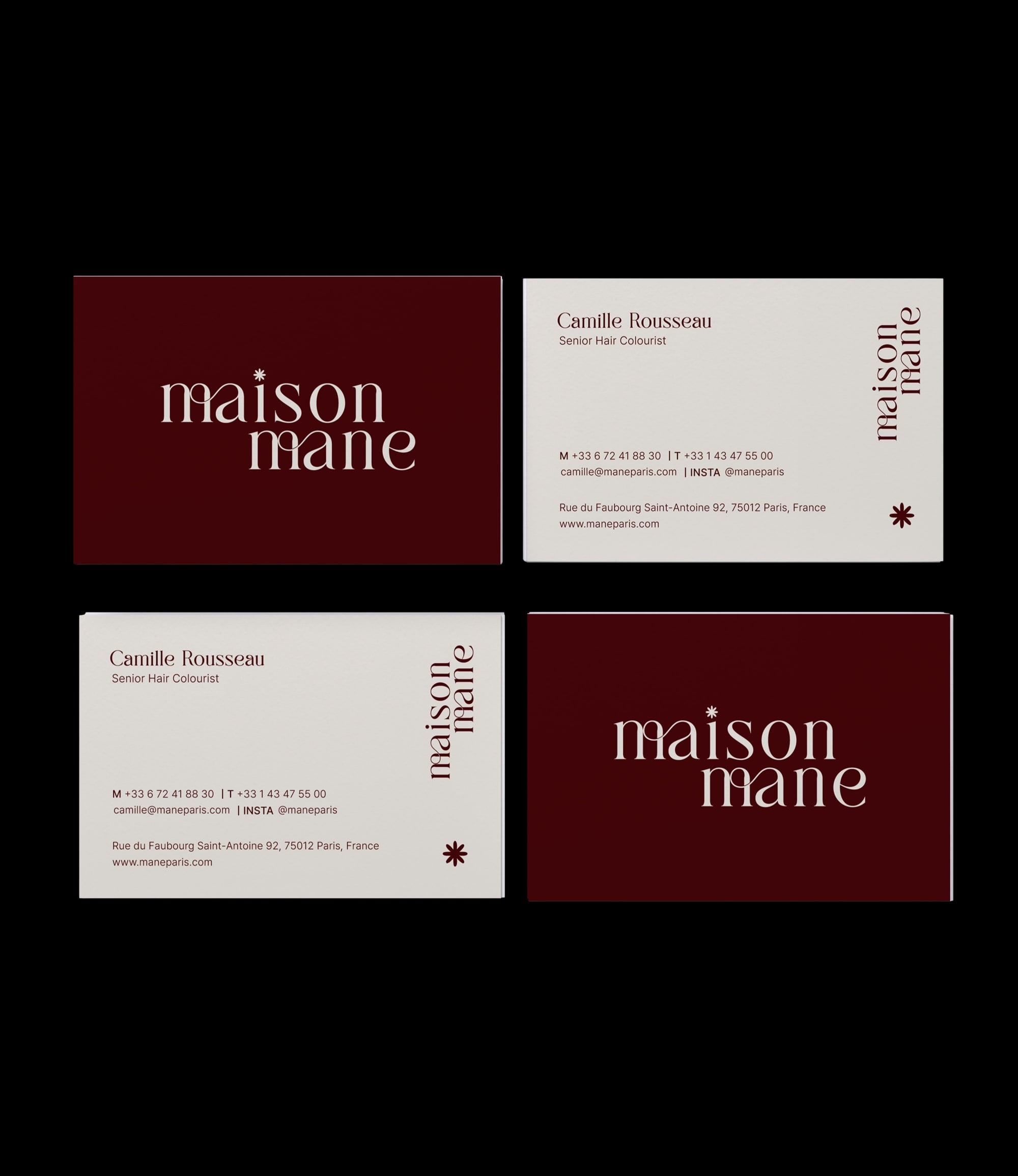 Custom printed hair salon business card – chic design – semi-custom service