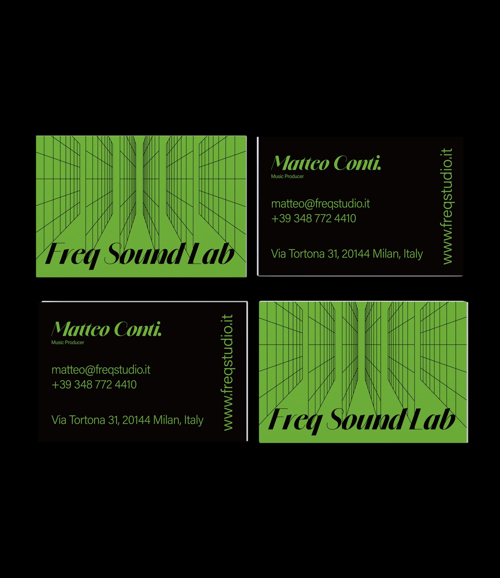 Custom printed music producer business card – dark design – semi-custom service