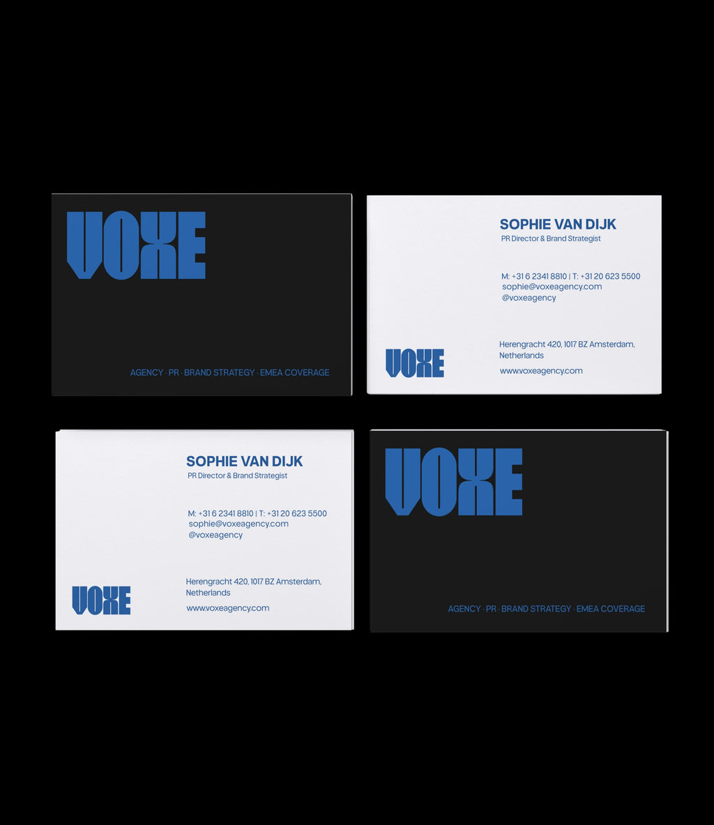 Custom printed pr agency business card – agency design – semi-custom service