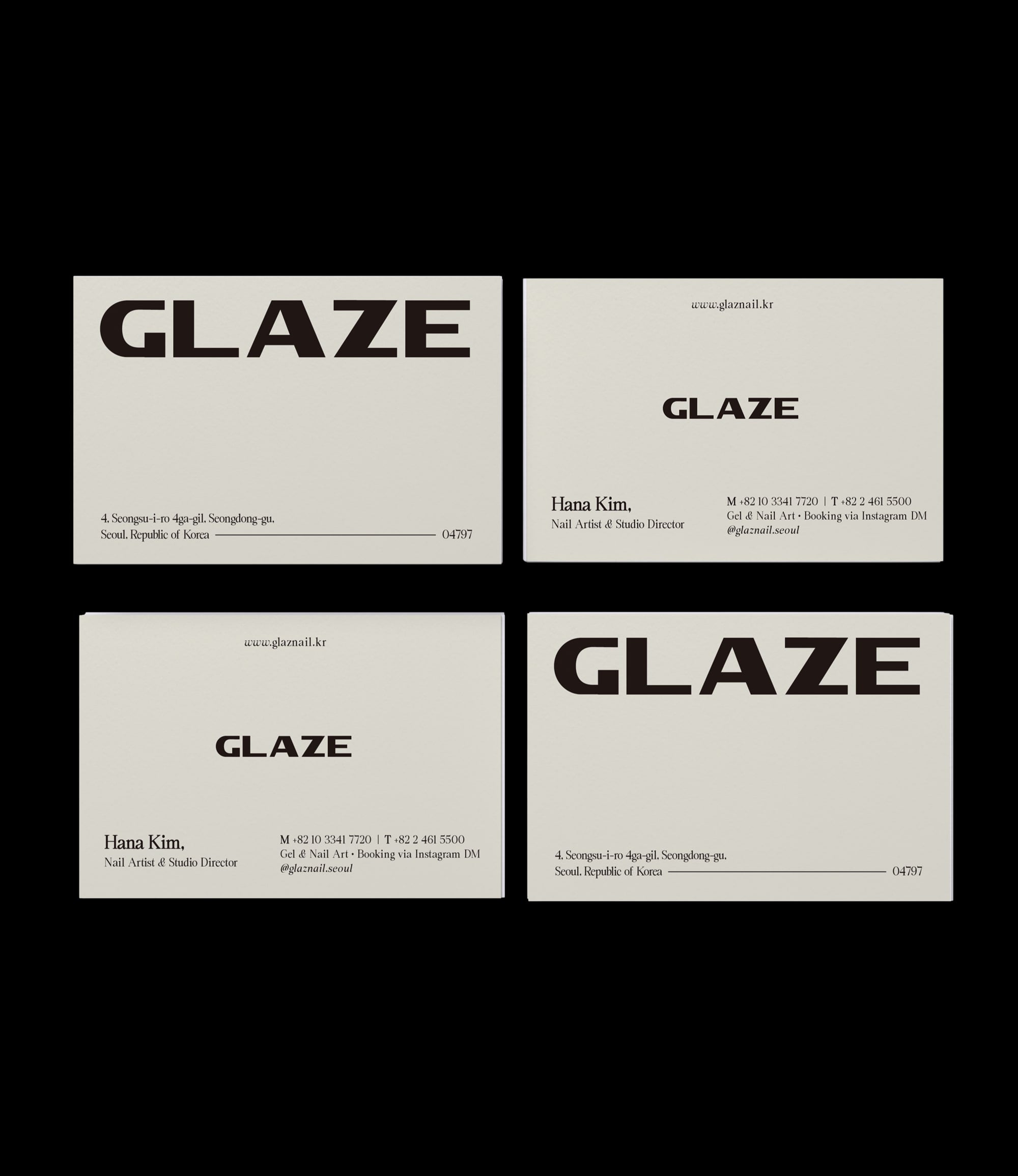 Custom printed nail artist business card – glossy semi-custom design – worldwide shipping