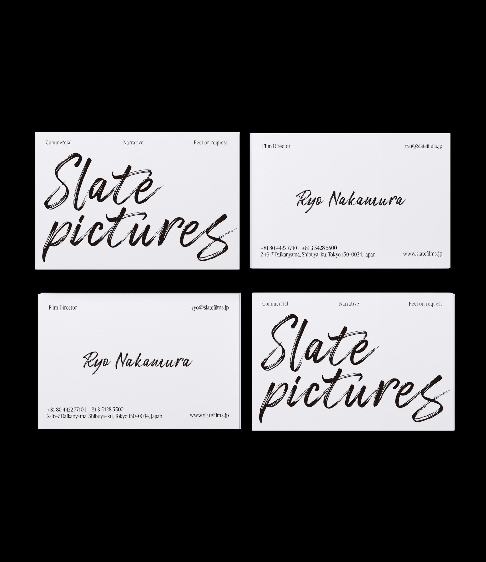 Custom printed film director business card – cinematic semi-custom design – worldwide shipping