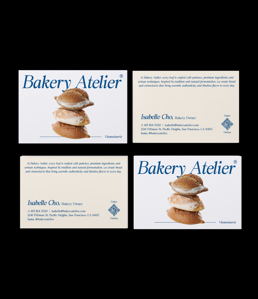Custom printed bakery owner business card – artisan semi-custom design – worldwide shipping