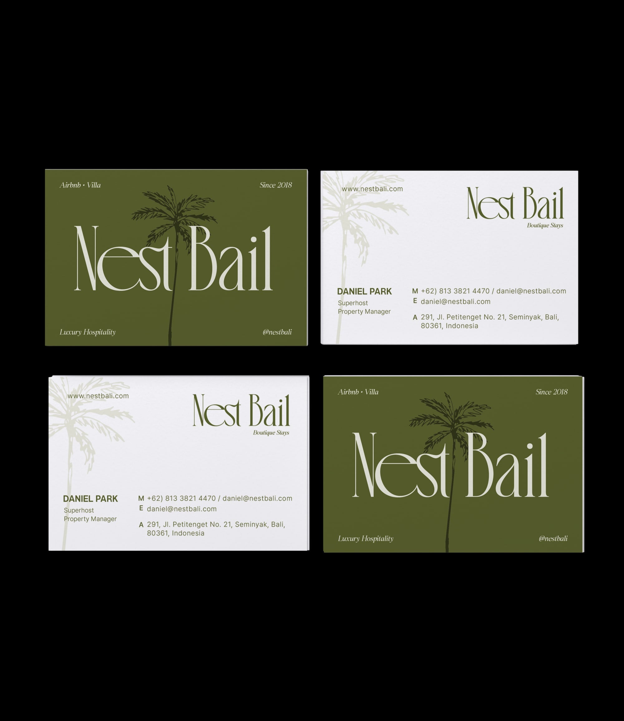 Custom printed airbnb superhost business card – tropical semi-custom design – worldwide shipping
