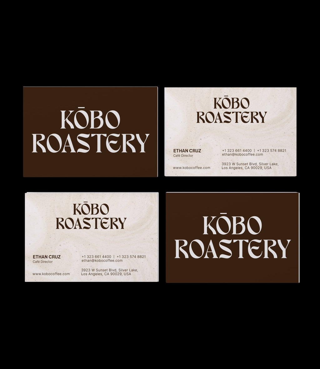 Custom printed café director business card – espresso brown semi-custom design – worldwide shipping