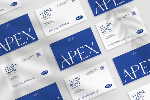Apex business card – front and back view – corporate design 300gsm matte finish