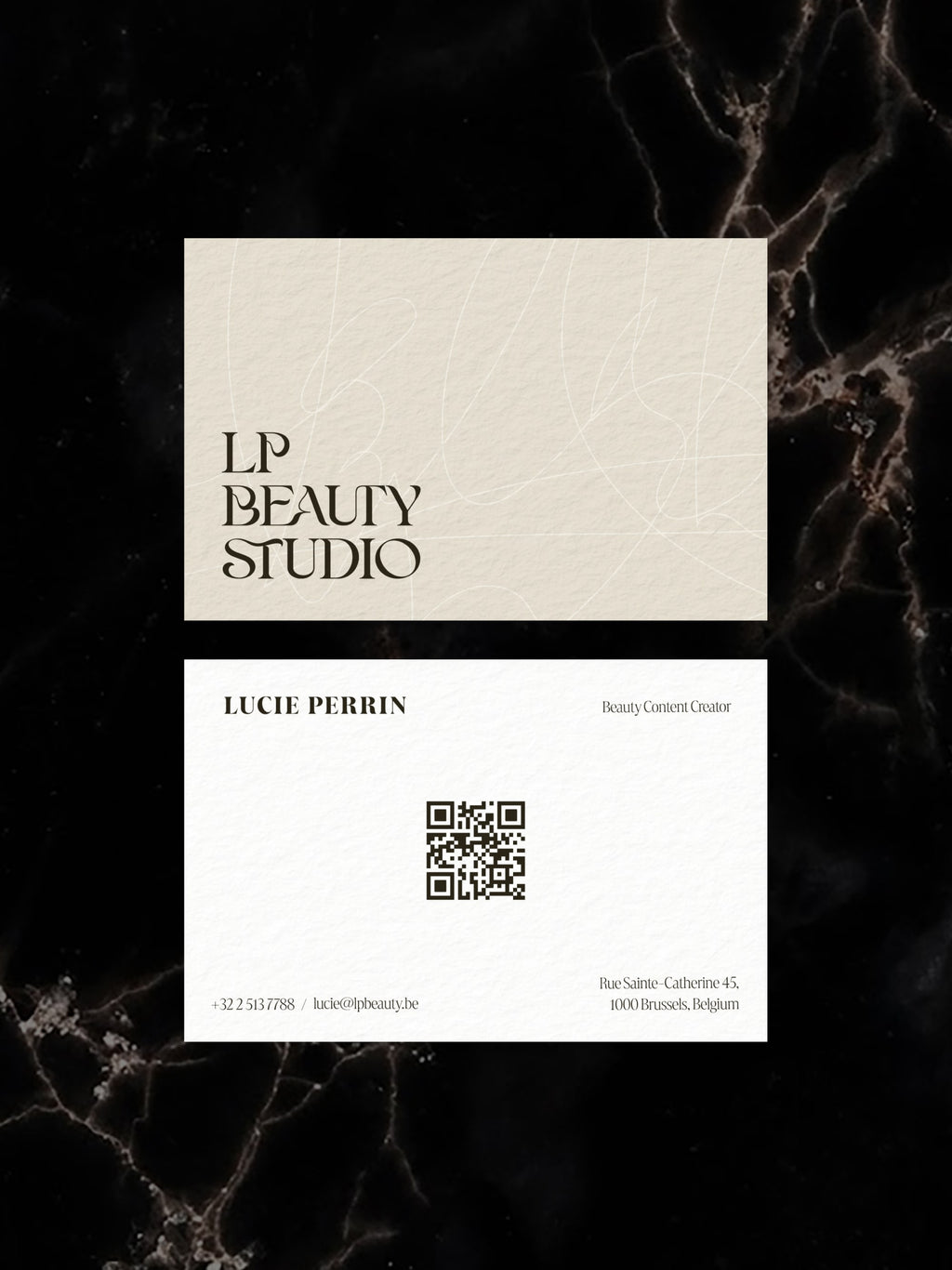 Beauty Content Creator business card – QR Code Minimalist modern design – printed 300gsm matte cardstock