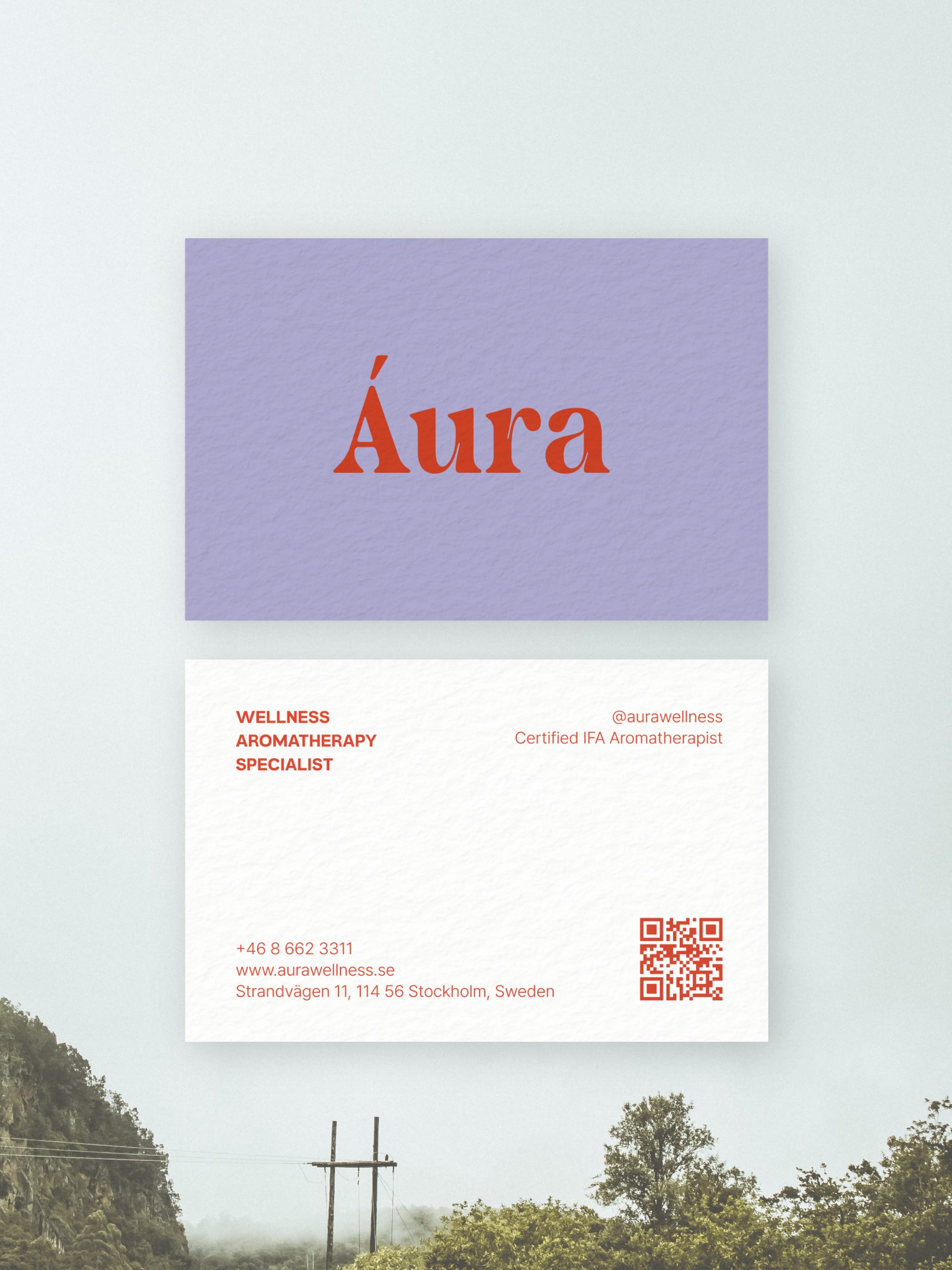 Wellness Aromatherapy business card – Lavender Mood soft design – printed 300gsm matte cardstock