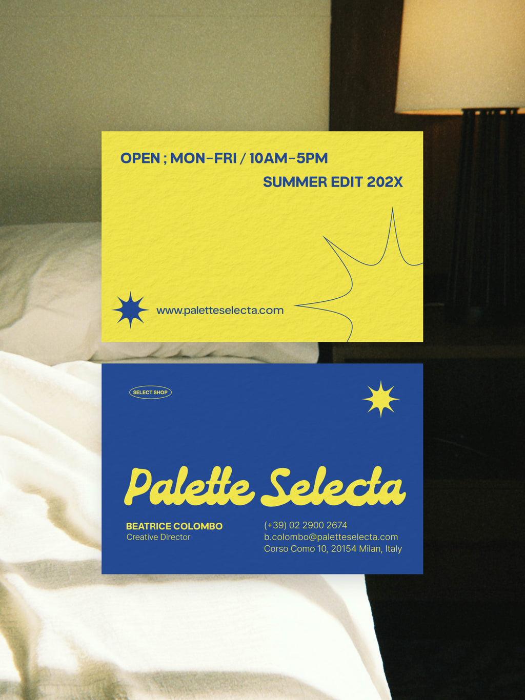 Select Shop business card – Summer Palette colorful design – printed 300gsm matte cardstock