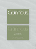 Sustainability Manager business card – Grunhaus Group corporate design – printed 300gsm matte cardstock