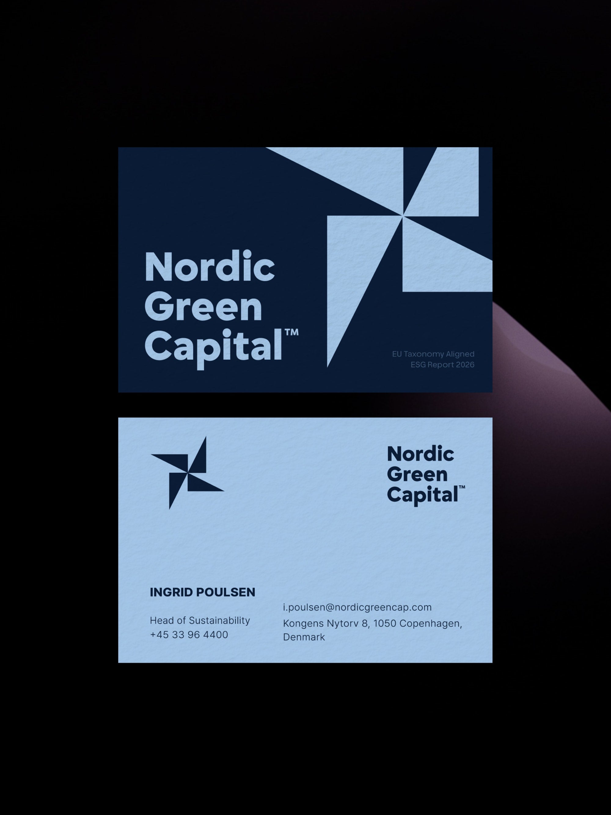 ESG Sustainability business card – Nordic Green Capital nordic design – printed 300gsm matte cardstock