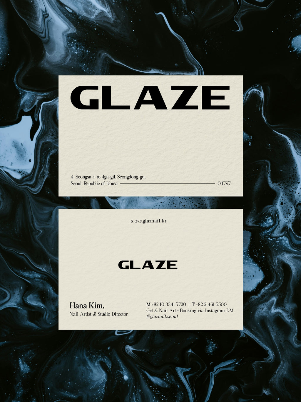 Nail Artist business card – Glaze glossy design – printed 300gsm matte cardstock