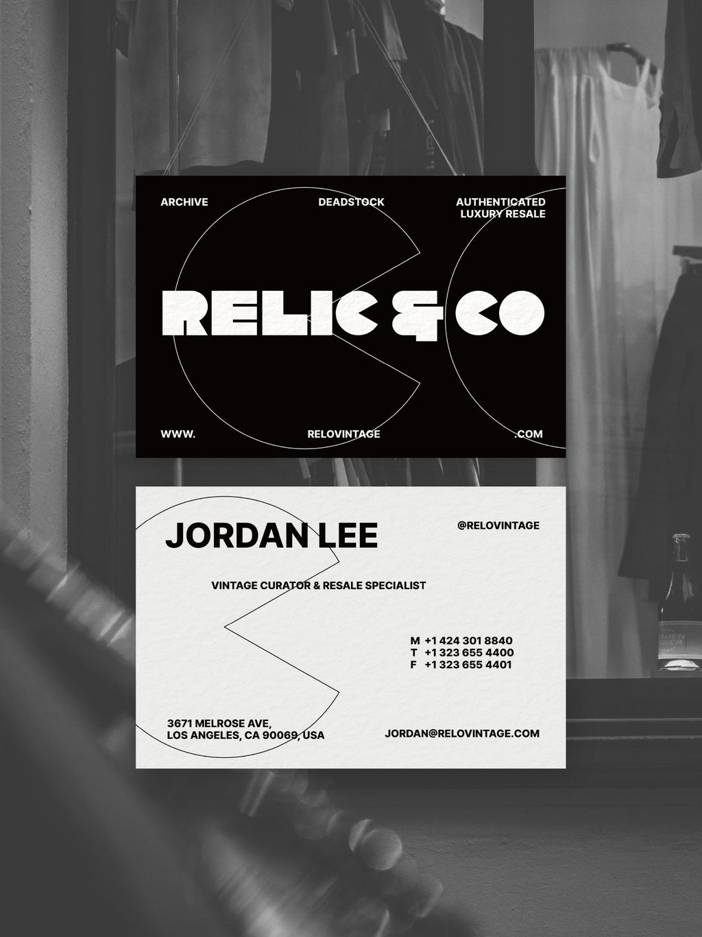 Vintage Curator business card – Relic & Co retro design – printed 300gsm matte cardstock