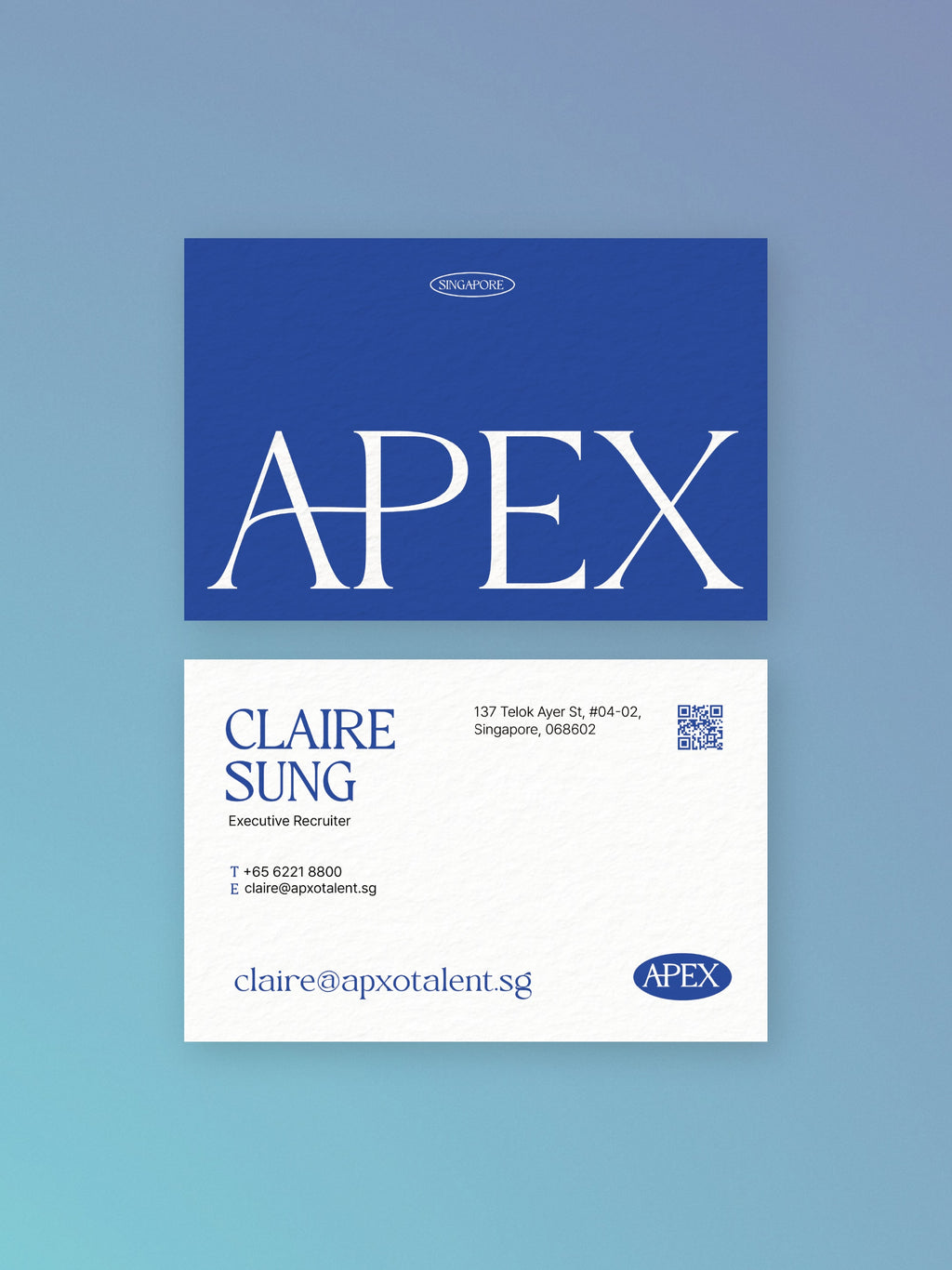 Executive Recruiter business card – Apex corporate design – printed 300gsm matte cardstock